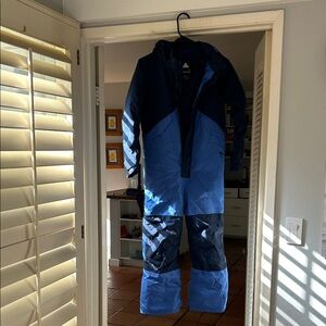 Burton blue and Black Snowsuit age 8